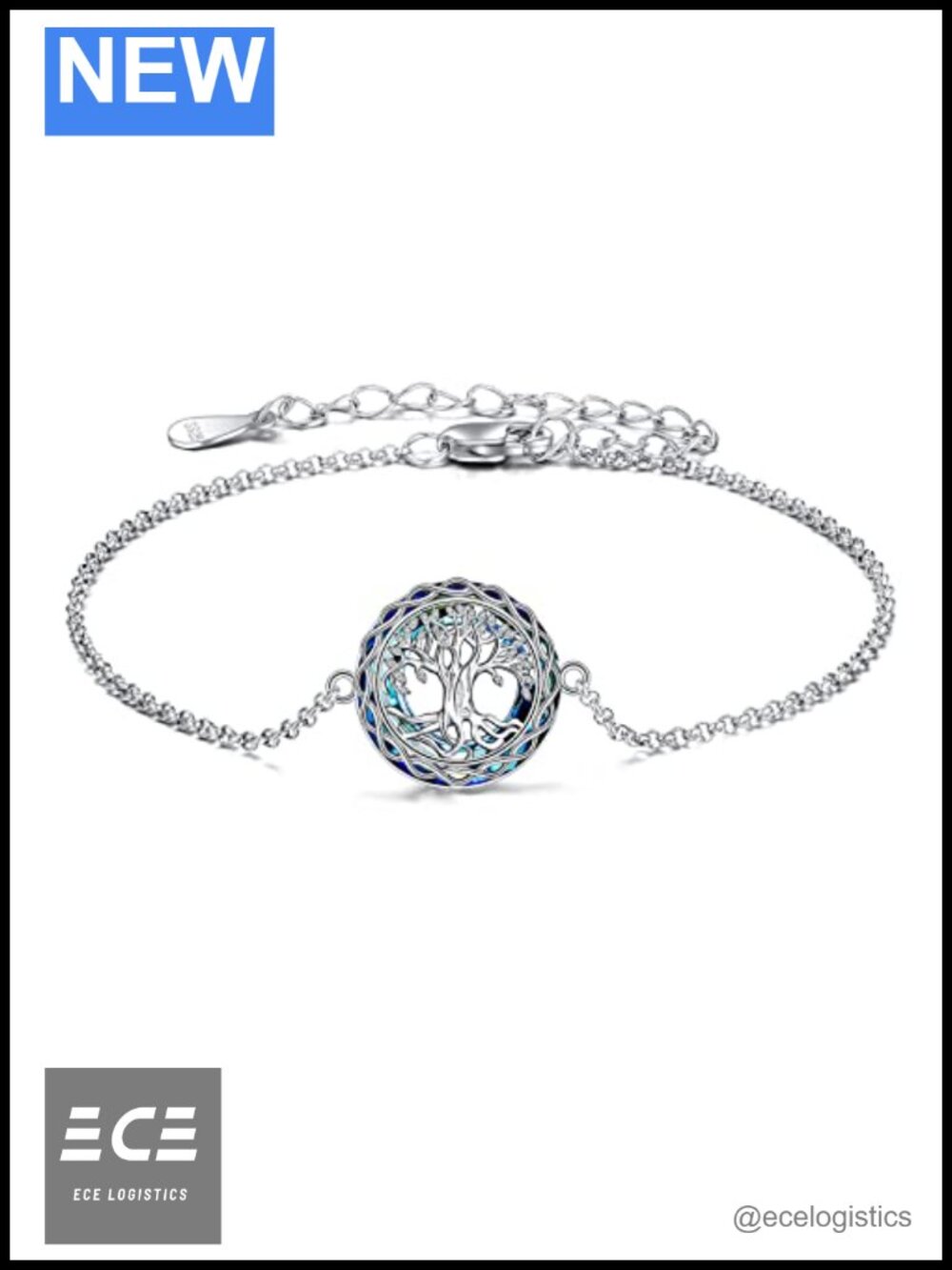 Sterling Silver Tree Charm Anklet 9in with 2in Extender Summer Beach Jewelry
